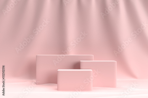 mock up of pedestal podium display stage for product cosmetic