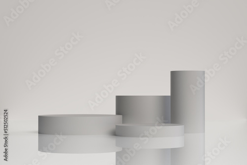 mock up of pedestal podium display stage for product cosmetic