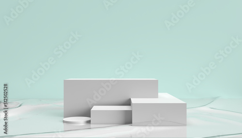 mock up of pedestal podium display stage for product cosmetic