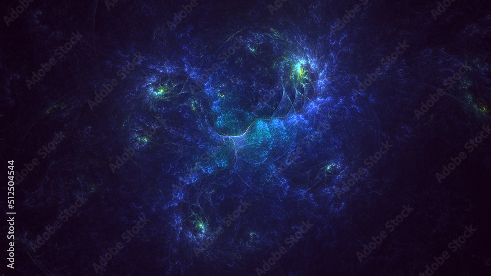 Fototapeta premium 3D rendering abstract multicolor fractal light background