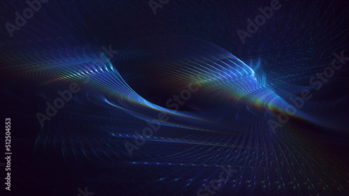 3D rendering abstract multicolor fractal light background