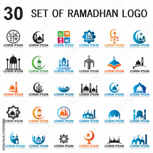 Photo set of ramadan vector , set of muslim logo