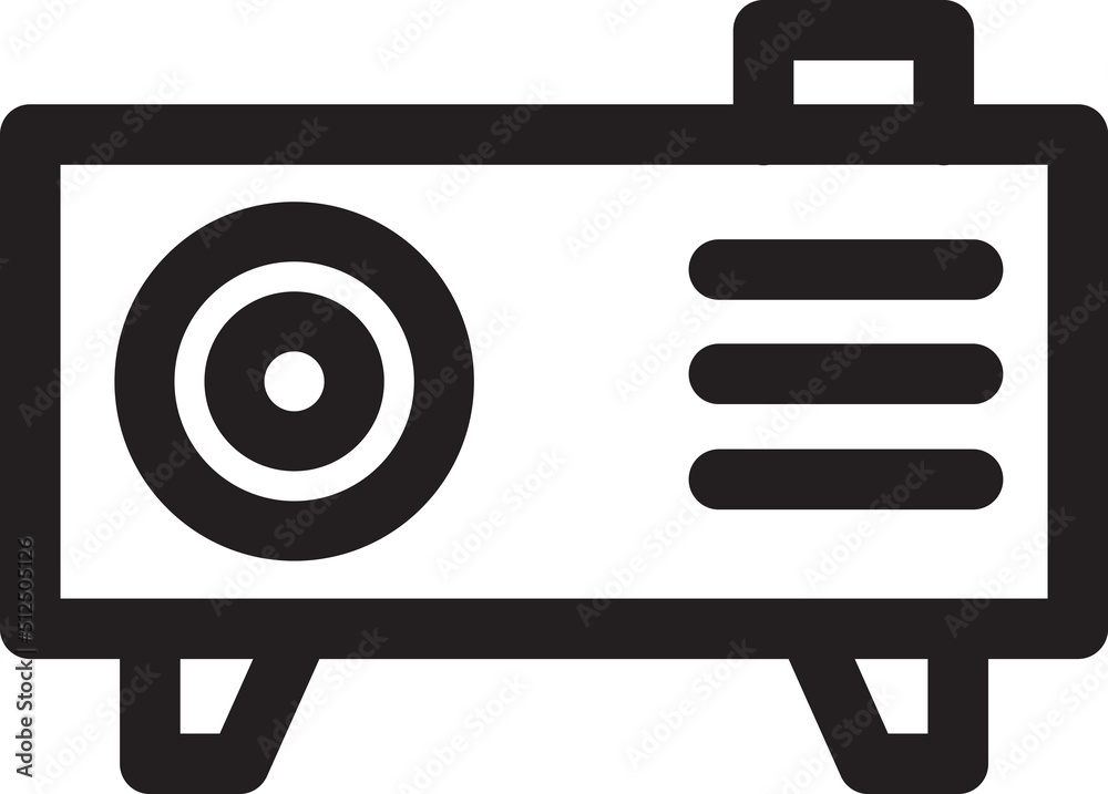 icon illustration of infocus projector - Single high quality outline black style for web design or mobile app.