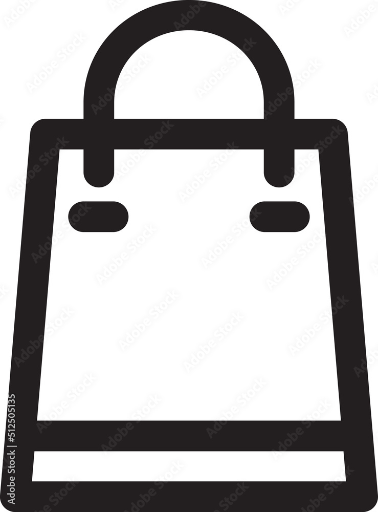 icon illustration of Shopping Bag - Single high quality outline black style for web design or mobile app. icon illustration of Shopping Bag - Single high quality outline black style for web design or mobile app.
