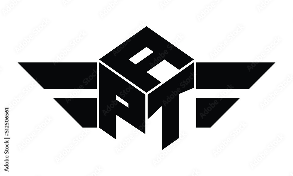 APT three letter gaming logo in polygon cube shape logo design vector ...