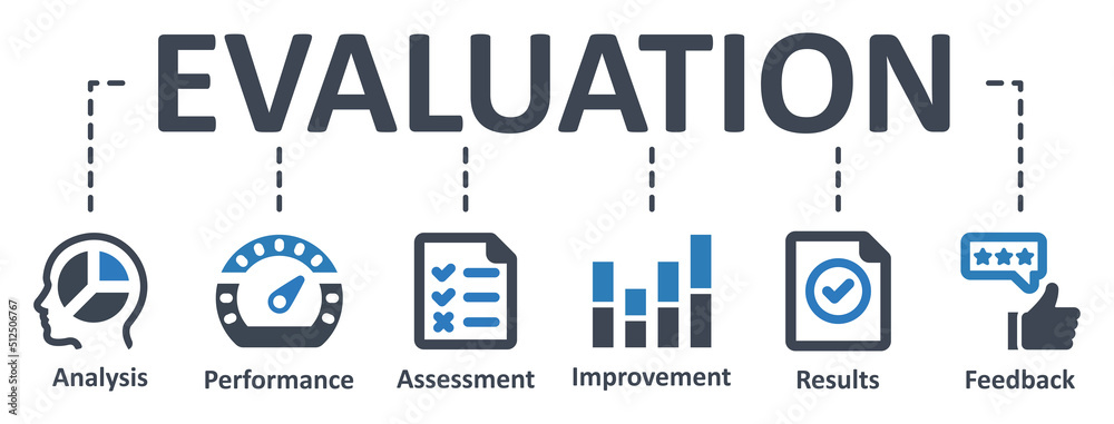 Evaluation icon - vector illustration . Evaluation, assessment, performance, improvement, result, infographic, template, presentation, concept, banner, pictogram, icon set, icons . - obrazy, fototapety, plakaty 