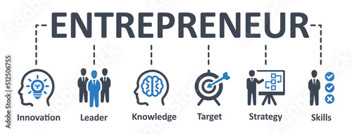 Entrepreneur icon - vector illustration . entrepreneur, leader, leadership, businessman, motivation, success, goal, infographic, template, presentation, concept, banner, pictogram, icon set, icons .