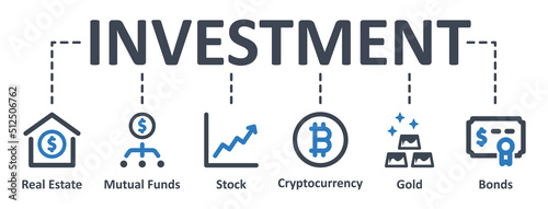 Investment icon - vector illustration . Investment, business, finance, Property, Land, stock, gold, bond, infographic, template, presentation, concept, banner, pictogram, icon set, icons .