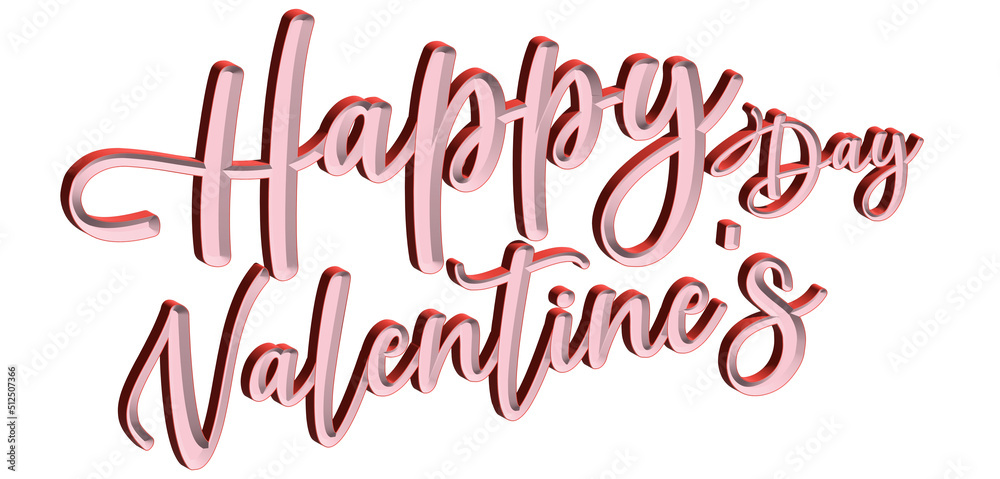 Happy Valentines Day 3D Text fonts, Congratulation Banner 3D text