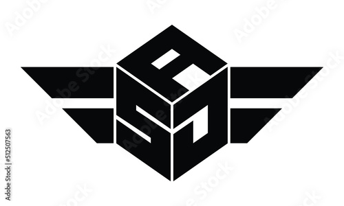 ASD three letter gaming logo in polygon cube shape logo design vector template. wordmark logo | emblem logo | monogram logo | initial letter logo | sports logo | minimalist logo | typography logo |