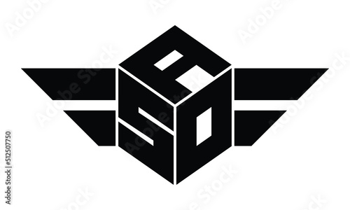 ASO three letter gaming logo in polygon cube shape logo design vector template. wordmark logo | emblem logo | monogram logo | initial letter logo | sports logo | minimalist logo | typography logo |