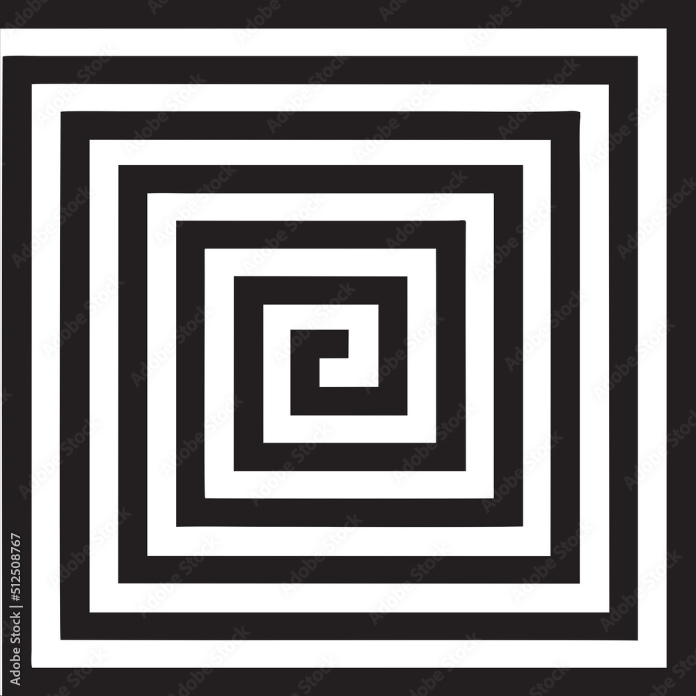 Vector, Image of Spiral Square Pattern, black and white color, transparent background
Vector, Image of Spiral Square Pattern, black and white color, transparent background