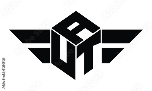 AUT three letter gaming logo in polygon cube shape logo design vector template. wordmark logo | emblem logo | monogram logo | initial letter logo | sports logo | minimalist logo | typography logo |