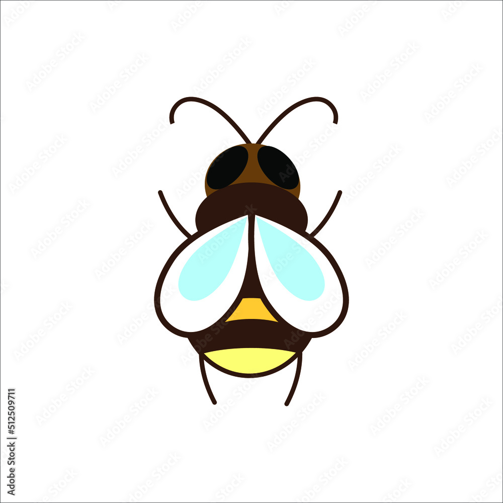 Obraz premium Honey bee on white background