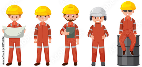 Drilling rig crews cartoon characters