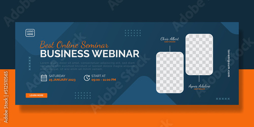 Business webinar social media cover template