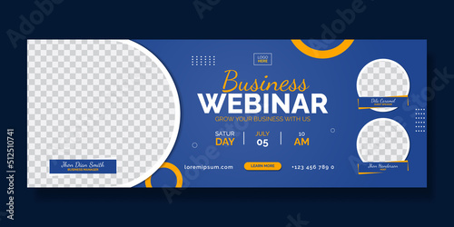 Business webinar social media cover template