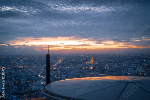 sunset over the city
