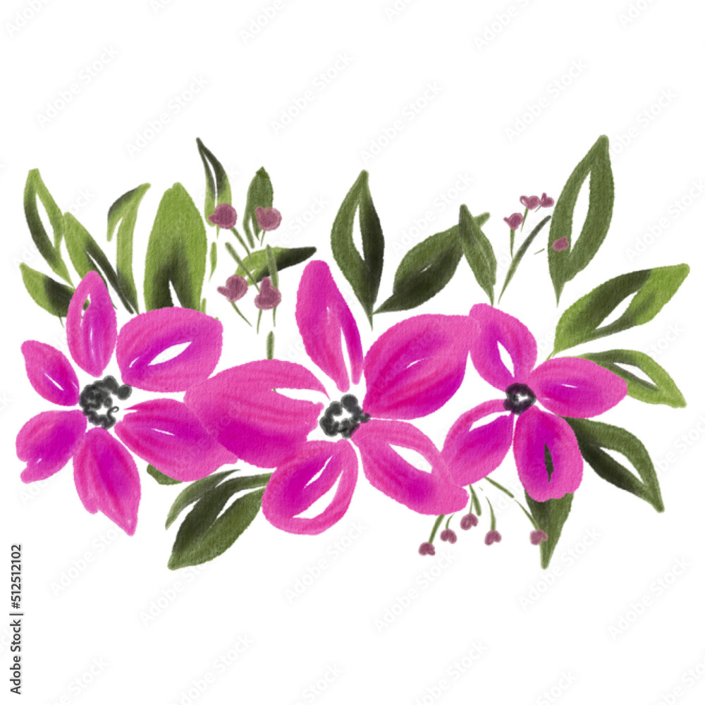 Watercolor Bouquet Flower 