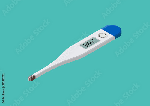 Digital medical thermometer isometric