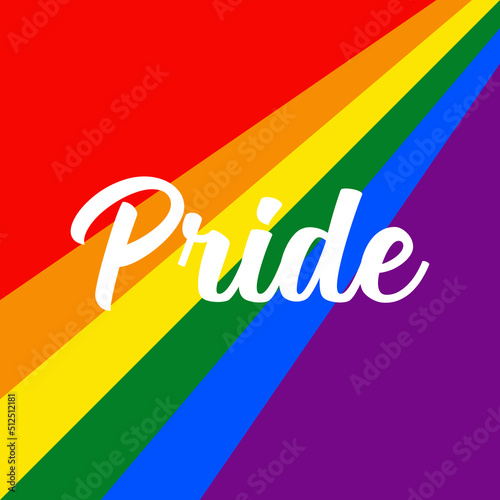 Pride text on rainbow template