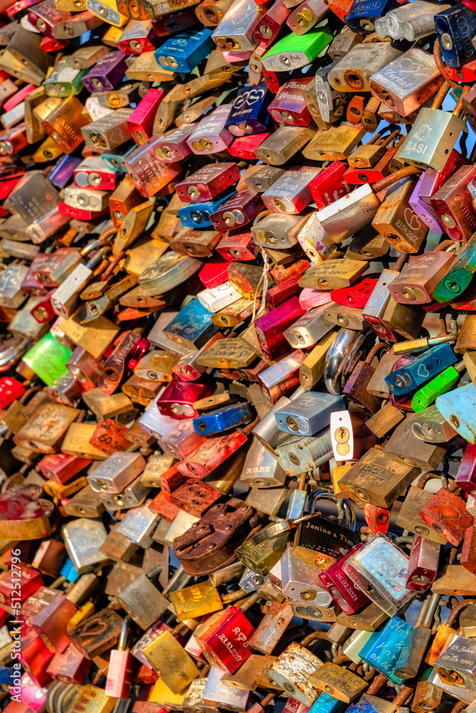 Love locks on Hohenzollern Bridge in Cologne