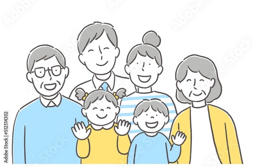 笑顔の６人家族