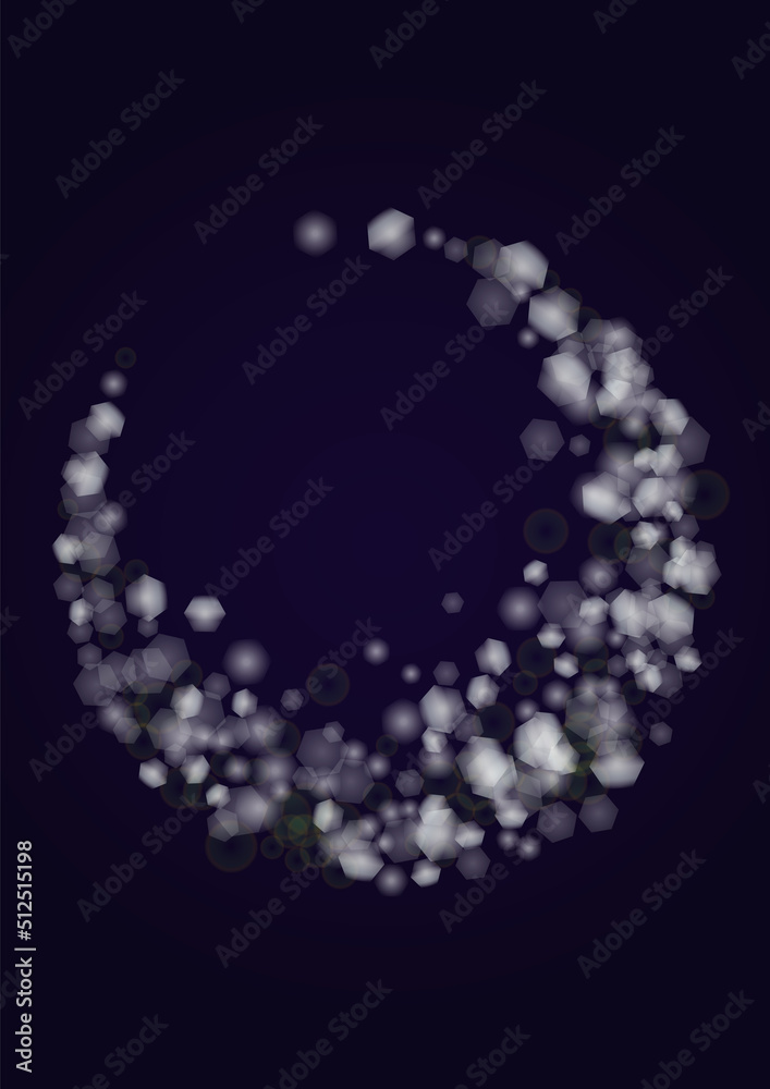 Vector Magical Glowing Background with Silver and Purple Falling Hexagon Snowflakes on Black. Falling Snow. Glittery Confetti Frame. Cosmic Bokeh Light. Christmas and New Year Poster. Winter Sky.. Vector Magical Glowing Background with Silver and Purple Falling Hexagon Snowflakes on Black. Falling Snow. Glittery Confetti Frame. Cosmic Bokeh Light. Christmas and New Year Poster. Winter Sky..