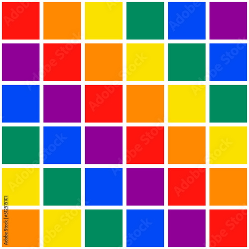 Pattern rectangles seamless. Red, Orange, Yellow, Green, Blue and Purple Color. Background for graphic design, fabric, textile, fashion.