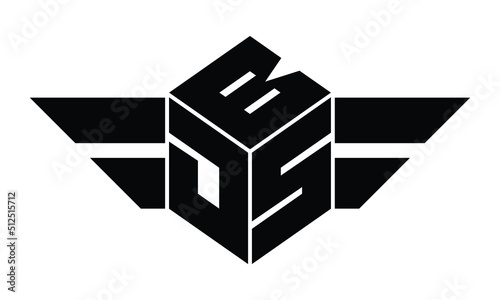 BDS three letter gaming logo in polygon cube shape logo design vector template. wordmark logo | emblem logo | monogram logo | initial letter logo | sports logo | minimalist logo | typography logo |