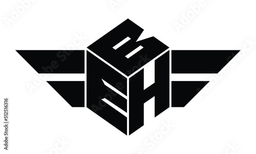 BEH three letter gaming logo in polygon cube shape logo design vector template. wordmark logo | emblem logo | monogram logo | initial letter logo | sports logo | minimalist logo | typography logo |