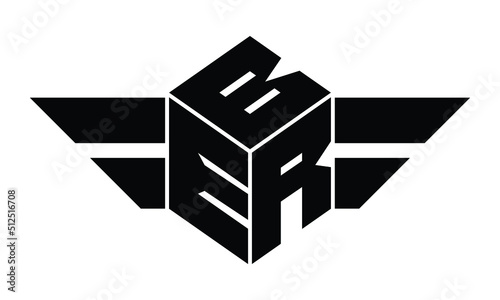 BER three letter gaming logo in polygon cube shape logo design vector template. wordmark logo | emblem logo | monogram logo | initial letter logo | sports logo | minimalist logo | typography logo |
