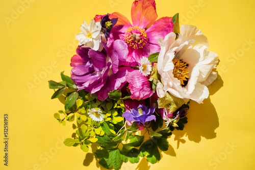 spring flowers with fresh leaves