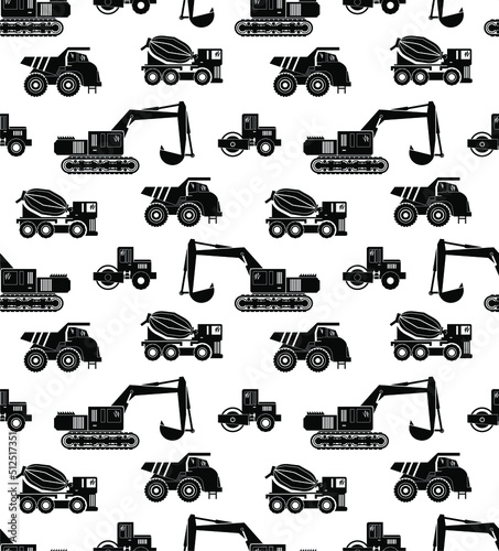 cars vector seamless black and white kids pattern