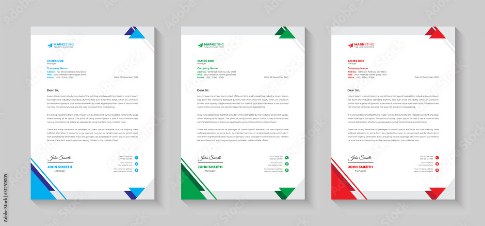 Creative Modern & Clean business letterhead Design, corporate letterhead Template, Abstract Letterhead Design, Minimalist business letterhead template design.