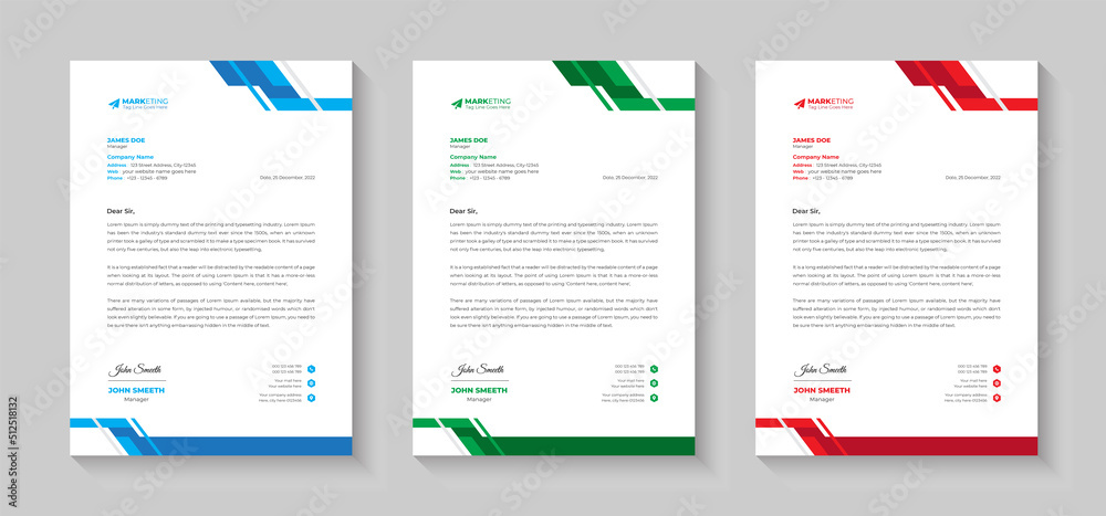 Creative Modern & Clean business letterhead Design, corporate letterhead Template, Abstract Letterhead Design, Minimalist business letterhead template design.