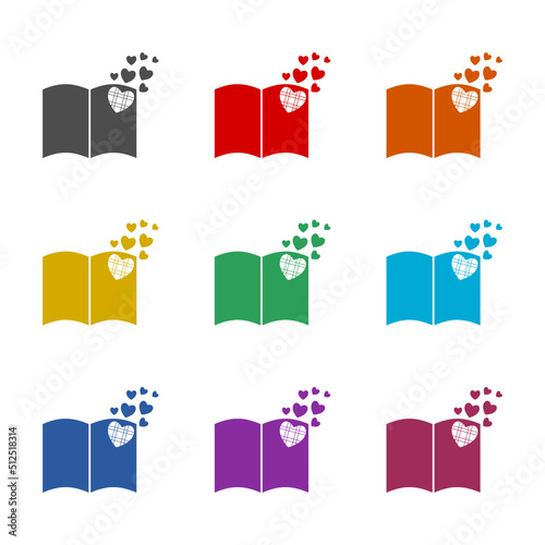 Love story icon isolated on white background. Set icons colorful