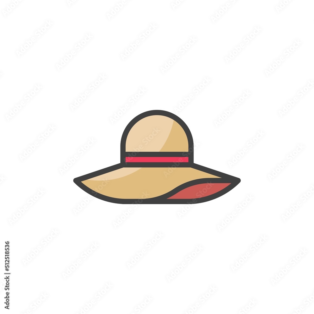 Sun hat filled outline icon Sun hat filled outline icon