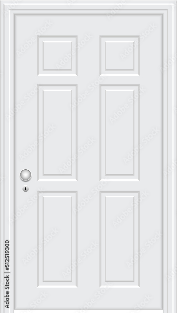 Realistic wooden door clipart design illustration