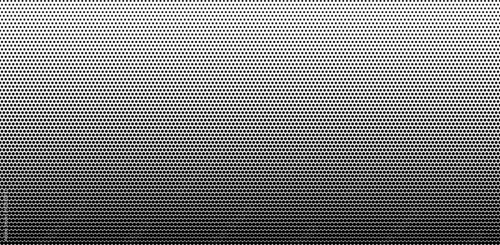 Fototapeta premium Halftone dotted gradient abstract background. Vector black and white overlay grunge texture