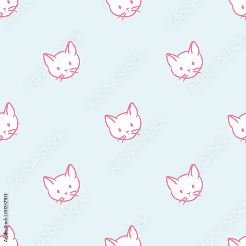 Cute cats seamless vector pattern
