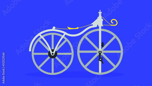 Two wheeled retro bike illustration