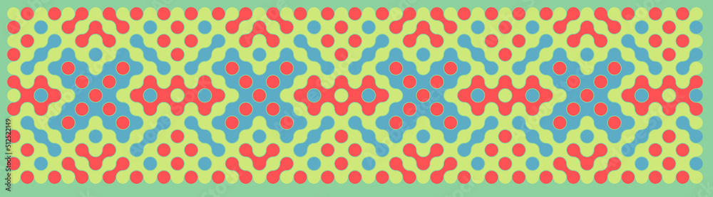 Multicolor truchet tiling connections illustration Multicolor truchet tiling connections illustration