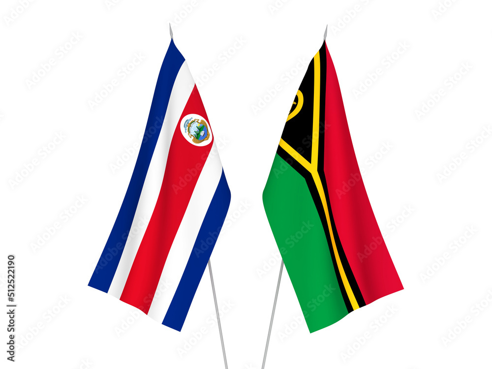 Republic of Costa Rica and Republic of Vanuatu flags