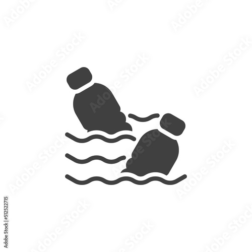 Water plastic pollution vector icon