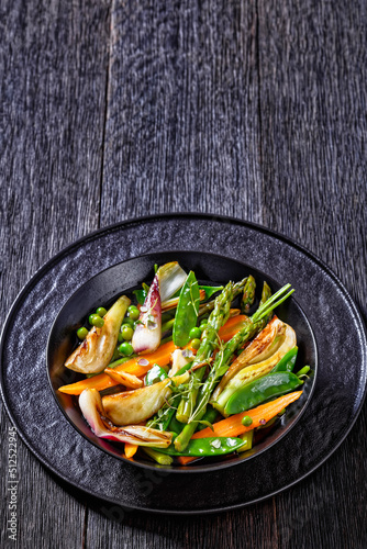 french Barigoule of summer vegetables in bowl photo