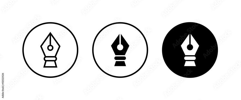 Pen tool cursor. Fountain pen nib glyph vector, sign, symbol, logo, illustration, editable stroke, flat design style isolated on white linear Pen tool cursor. Fountain pen nib glyph vector, sign, symbol, logo, illustration, editable stroke, flat design style isolated on white linear