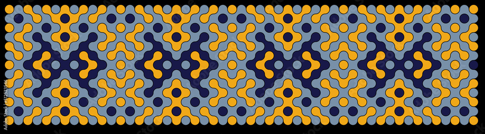 Multicolor truchet tiling connections illustration