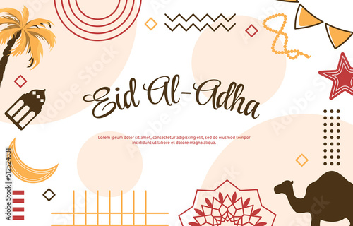 Eid Adha Mubarak Islamic Sacrifice Event Memphis Card Background