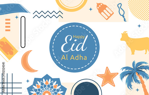 Eid Adha Mubarak Islamic Sacrifice Event Memphis Card Background